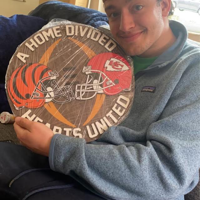 Personalized House Divided Football Door Hanger: Sports Team Sign