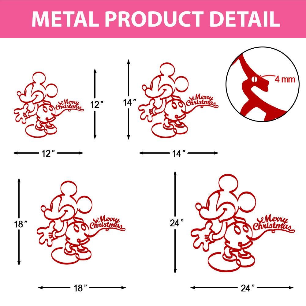 Mickey Merry Christmas Welcome Sign: Disney X-mas Door Hanger, Metal Sign and Wood Sign 2025