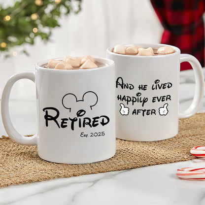 Personalized Mickey Mouse Retired Mug, Disney Retired Mug, Funny Retired Gift, Cartoon Lover Mug, Coworker Gift, Boss Retirement, 2025 Mug