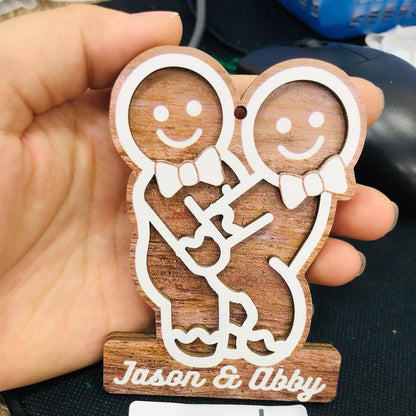 Custom Naughty LGBT Christmas Ornament, Personalized Gingerbread Name Ornament, Funny Couple Decoration, Xmas Tree Decor, Humorous Xmas Gift
