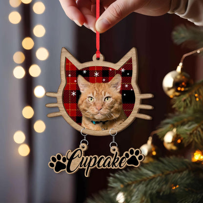 Personalized Cat Photo Christmas Ornament: Custom Pet Keepsake Gift
