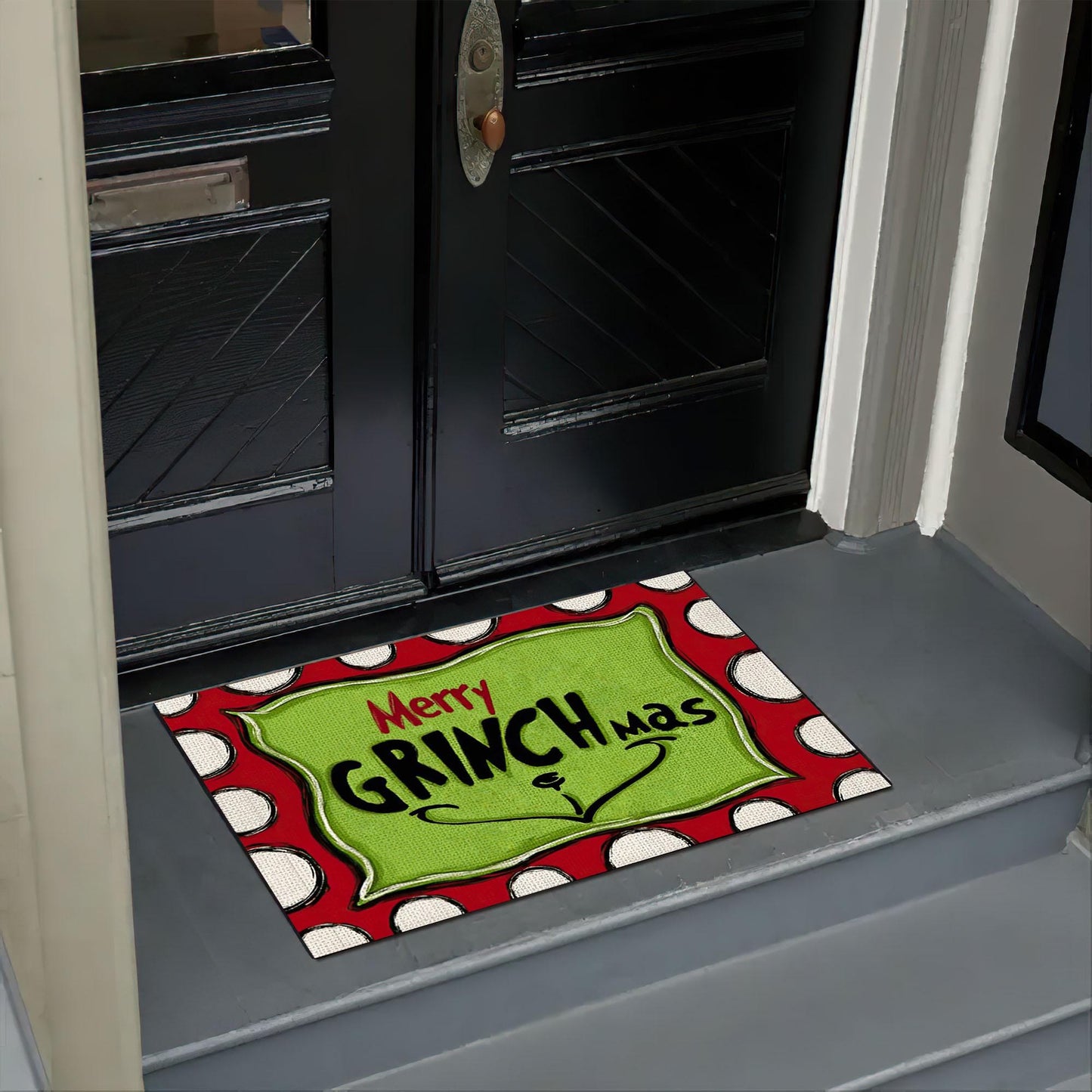 Merry Grinchmas Christmas Doormat, Christmas Decor Mat, Grinch Fan Decor, Welcome to Whoville Christmas Mat, Front Door Decor