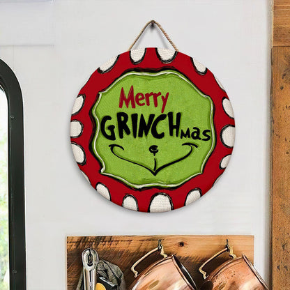 Merry Grinchmas Door Sign, Whoville Christmas Decor