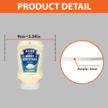 Personalized Mayonnaise Ornament, Custom Name and Message Ornament, Christmas Tree Gift, Two-sided Acrylic Ornament, Wooden Ornament