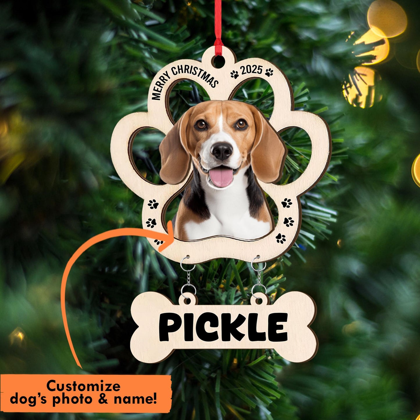 Personalized Pet Photo Christmas Ornament: Custom Dog/Cat Keepsake