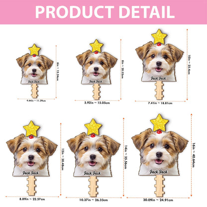 Personalized Pet Photo Tree Topper, Custom Cat Dog Christmas Tree Topper, Yellow Star Christmas Tree Decor, Star Tree Topper 2025