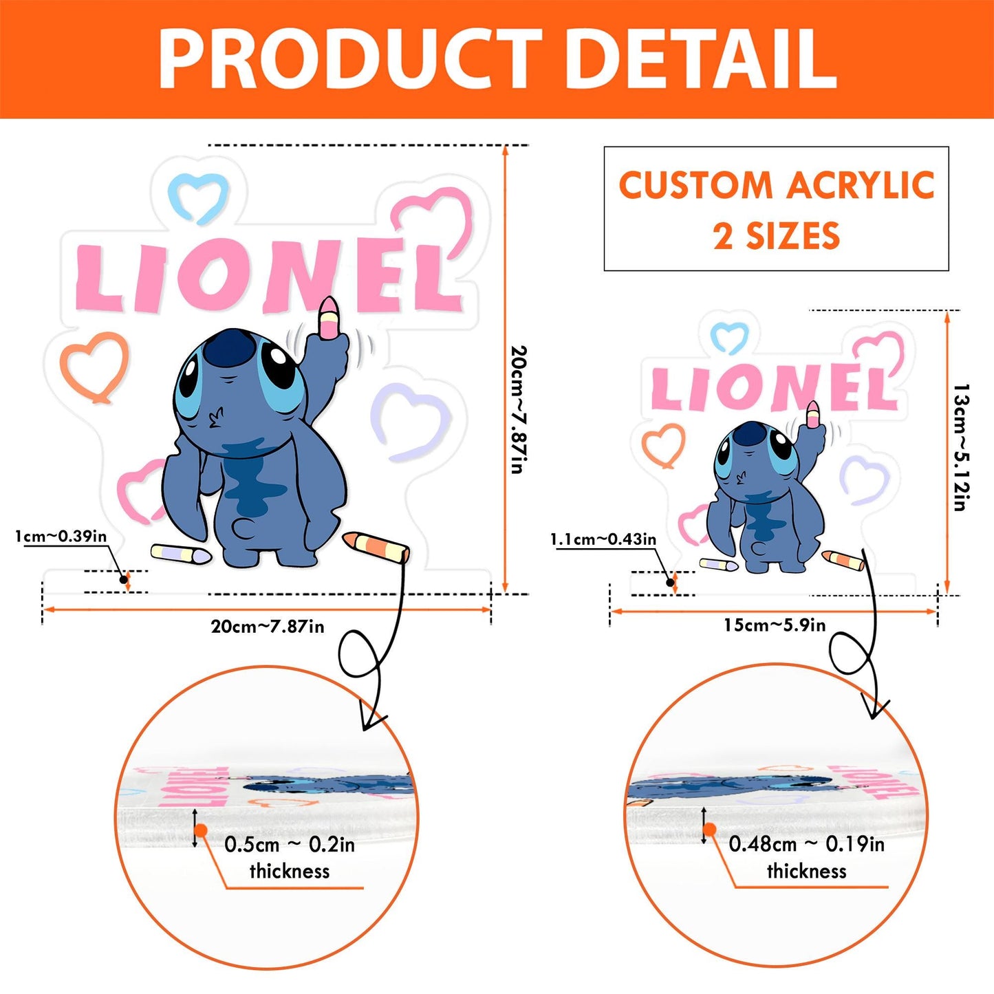 Personalized Stitch Drawing Name Wood Base Led Light, Custom Name Light, Birthday Gift, Stitch Room Decor