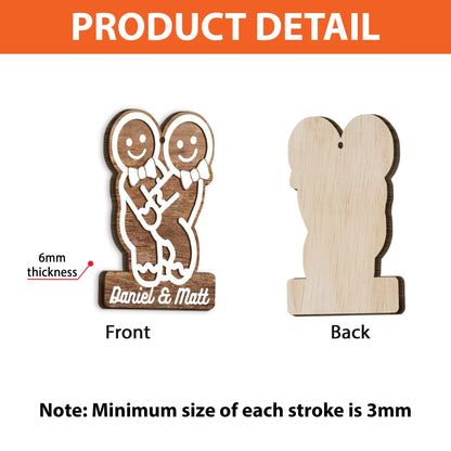 Custom Naughty LGBT Christmas Ornament, Personalized Gingerbread Name Ornament, Funny Couple Decoration, Xmas Tree Decor, Humorous Xmas Gift