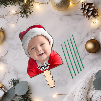 Personalized Baby Photo Christmas Tree Topper, Custom Toddlers Photo Tree Topper, Custom Name Tree Topper, Christmas Tree Decor Parents Gift