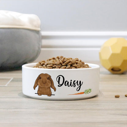 Personalized Cute Rabbit Carrot Bowl, Rabbit Gifts, Pet Accessories, Custom Bunny Bowl with Name, Funny Rabbit Dish for Water and Food