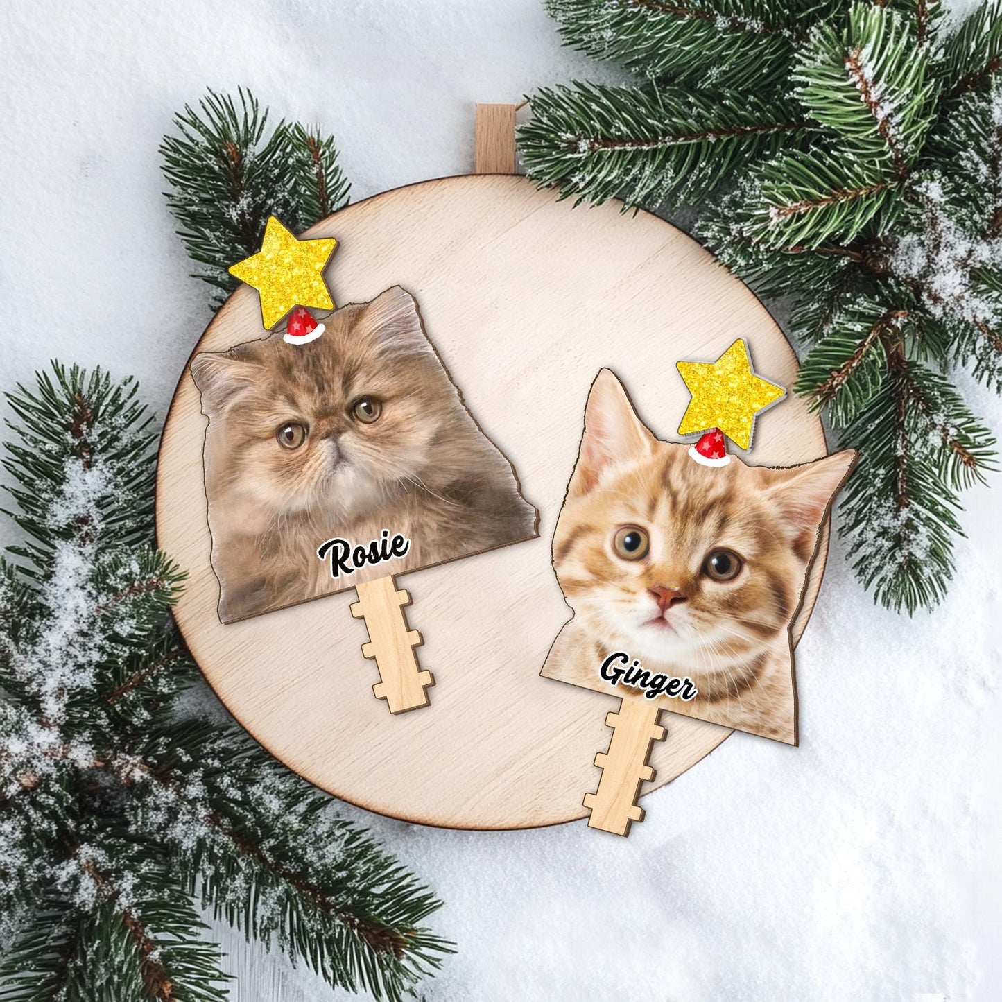 Personalized Pet Photo Tree Topper, Custom Cat Dog Christmas Tree Topper, Yellow Star Christmas Tree Decor, Star Tree Topper 2025