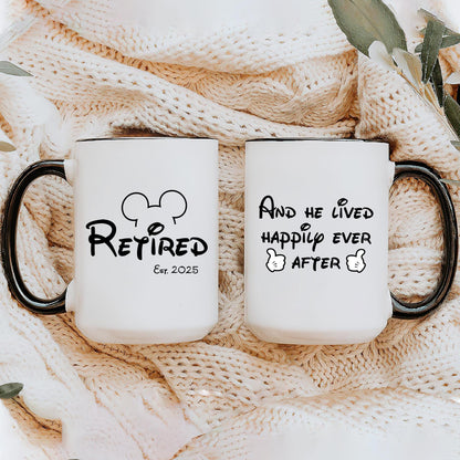 Personalized Mickey Mouse Retired Mug, Disney Retired Mug, Funny Retired Gift, Cartoon Lover Mug, Coworker Gift, Boss Retirement, 2025 Mug