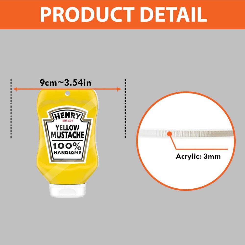 Personalized Mustard Bottle Christmas Ornament, Custom Acrylic or Wooden Gift