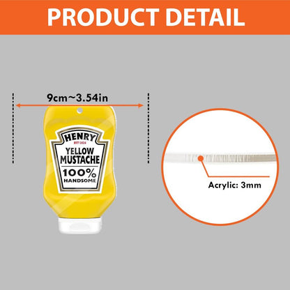 Personalized Mustard Bottle Christmas Ornament, Custom Acrylic or Wooden Gift