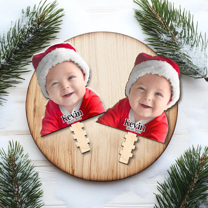 Personalized Baby Photo Christmas Tree Topper, Custom Toddlers Photo Tree Topper, Custom Name Tree Topper, Christmas Tree Decor Parents Gift
