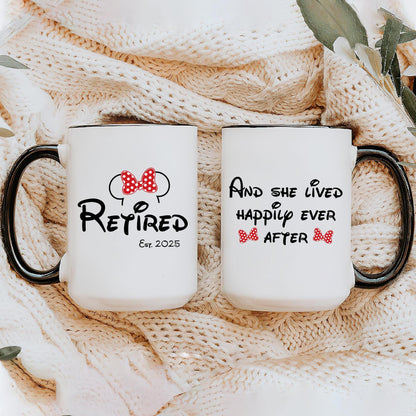 Personalized Minnie Mouse Retired Mug, Disney Retired Mug, Funny Retired Gift, Cartoon Lover Mug, Coworker Gift, Boss Retirement, 2025 Mug