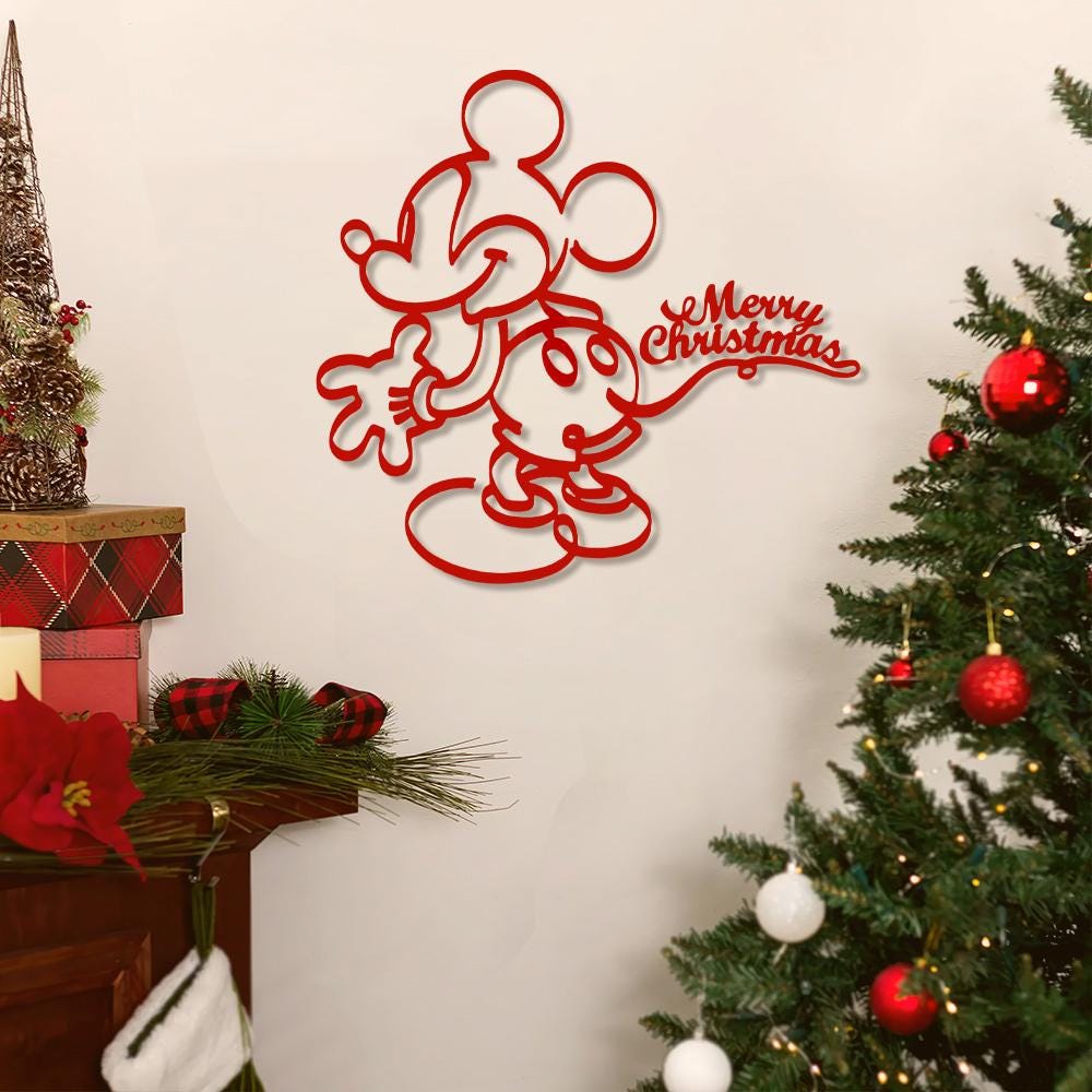 Mickey Merry Christmas Welcome Sign: Disney X-mas Door Hanger, Metal Sign and Wood Sign 2025