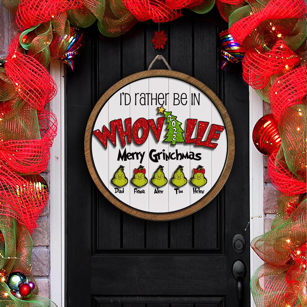 Personalized Whoville Grinchmas Door Sign, Grinch Family Sign, Grinch Member Sign, Christmas Wall Decor, Welcome to Whoville Christmas Sign