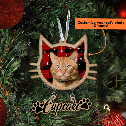 Personalized Cat Photo Christmas Ornament: Custom Pet Keepsake Gift