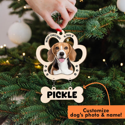 Personalized Pet Photo Christmas Ornament: Custom Dog/Cat Keepsake