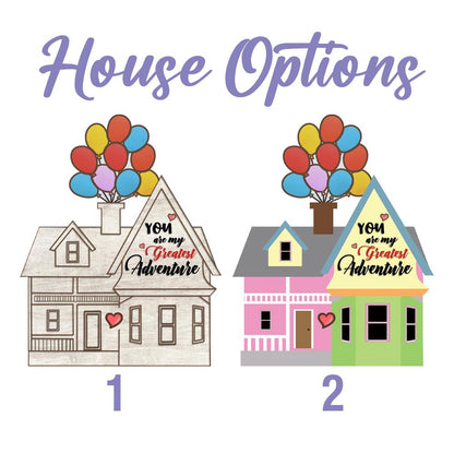 Personalized Couple Up House Keychain, Couple Key Holder, Anniversary Gift Idea, Gift for Couples, Up Movie Inspired Keychain, New Home Gift