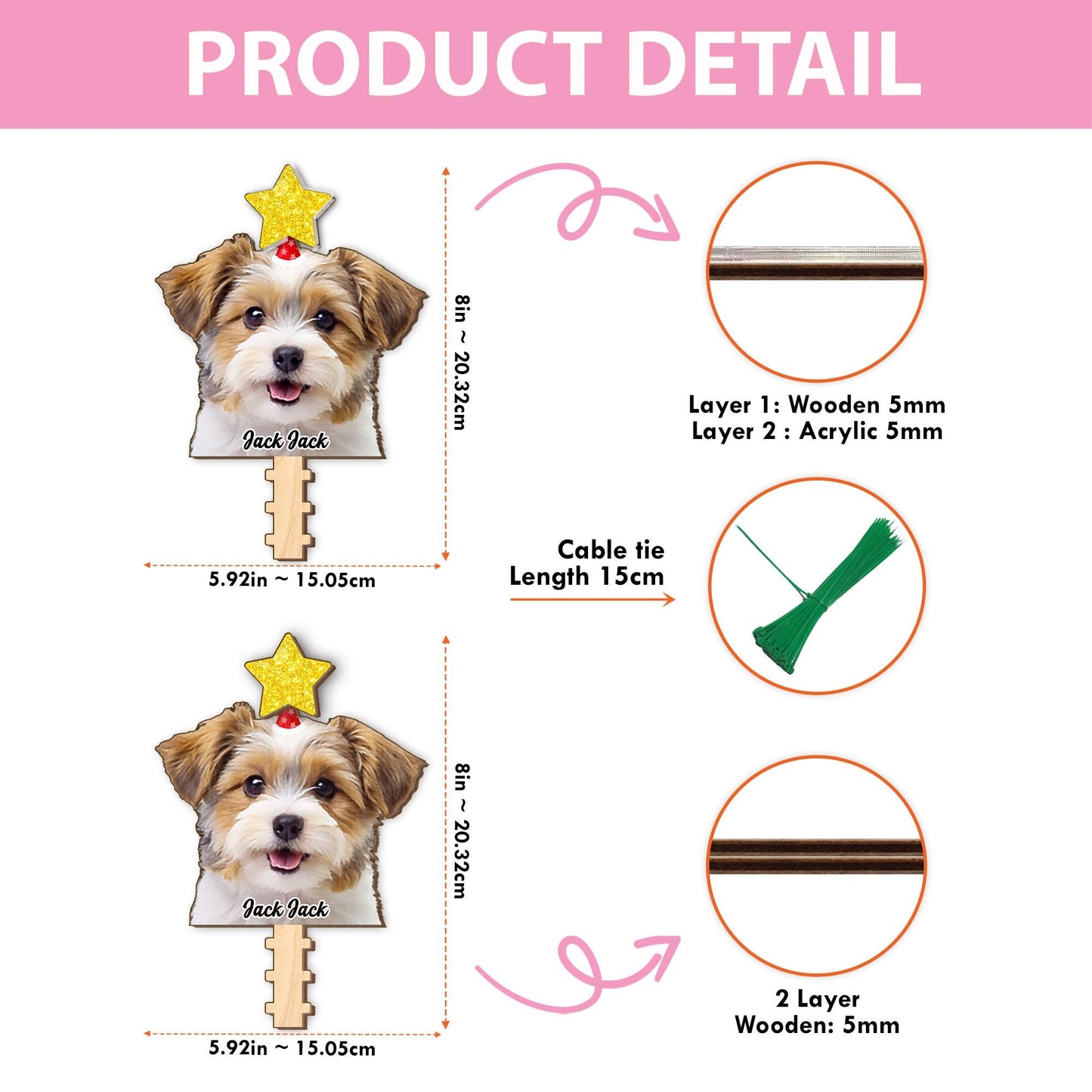 Personalized Pet Photo Tree Topper, Custom Cat Dog Christmas Tree Topper, Yellow Star Christmas Tree Decor, Star Tree Topper 2025