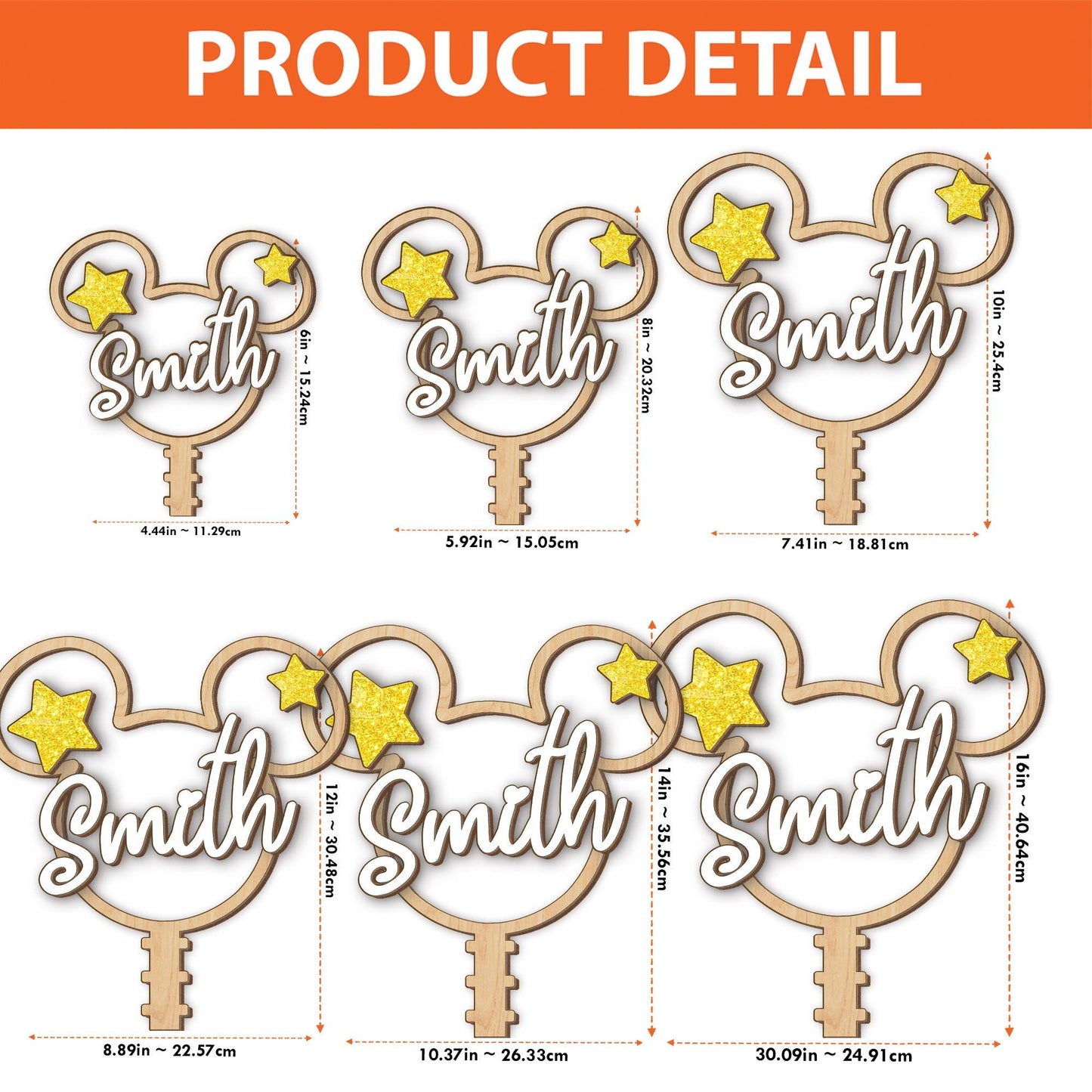 Personalized Mickey Mouse Shape Christmas Tree Topper, Custom Name Tree Topper, Christmas Tree Decor, First Christmas Family Name Christmas