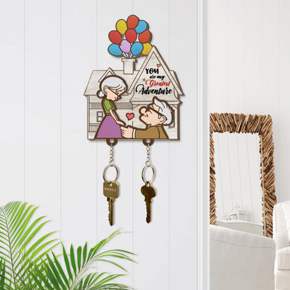 Personalized Couple Up House Keychain, Couple Key Holder, Anniversary Gift Idea, Gift for Couples, Up Movie Inspired Keychain, New Home Gift