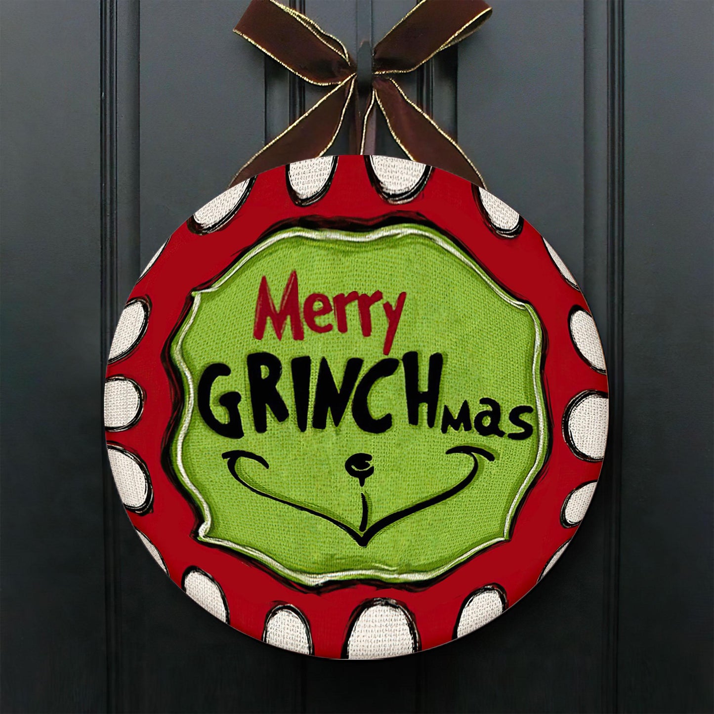Merry Grinchmas Door Sign, Whoville Christmas Decor