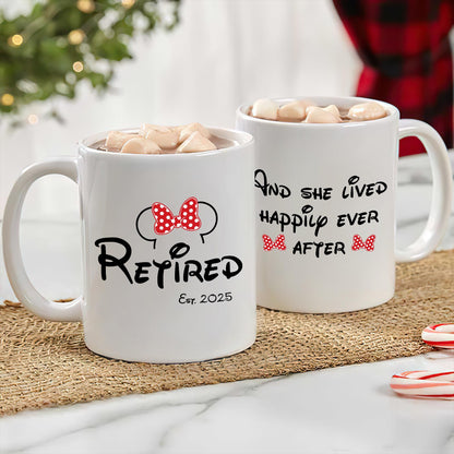 Personalized Minnie Mouse Retired Mug, Disney Retired Mug, Funny Retired Gift, Cartoon Lover Mug, Coworker Gift, Boss Retirement, 2025 Mug