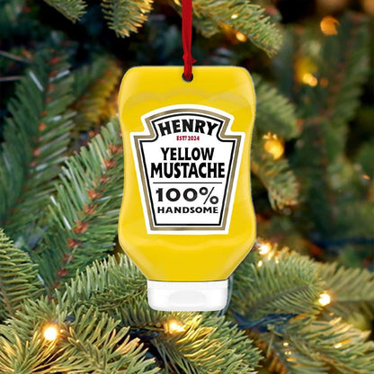 Personalized Mustard Bottle Christmas Ornament, Custom Acrylic or Wooden Gift
