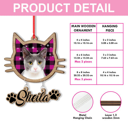 Personalized Cat Photo Christmas Ornament: Custom Pet Keepsake Gift