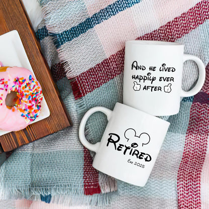 Personalized Mickey Mouse Retired Mug, Disney Retired Mug, Funny Retired Gift, Cartoon Lover Mug, Coworker Gift, Boss Retirement, 2025 Mug