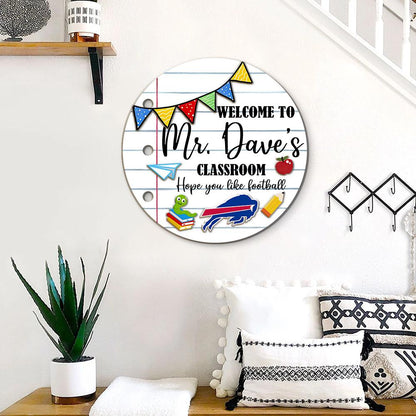 Custom Teacher Welcome Sign: Football Classroom Door Hanger