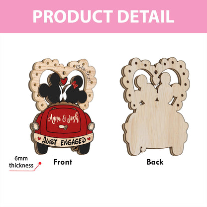 Personalized Mickey Minnie Engaged Ornament 2025, Custom Engagement Ornament with Names & Date, Personalized Wedding Ornament, Disney Couple