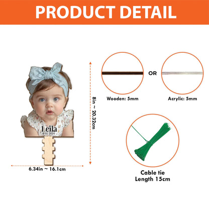 Personalized Baby Photo Christmas Tree Topper, Custom Toddlers Photo Tree Topper, Custom Name Tree Topper, Christmas Tree Decor Parents Gift