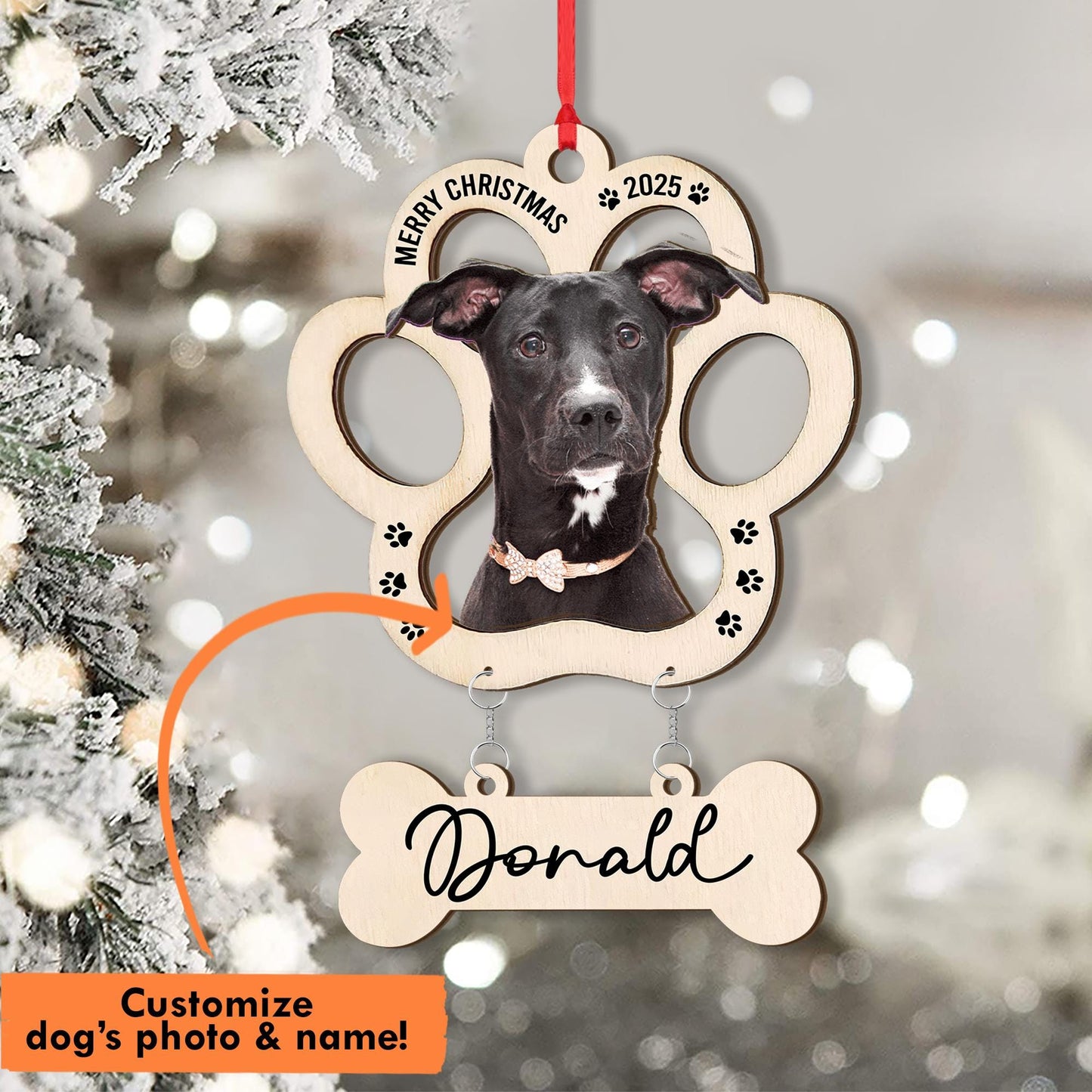 Personalized Pet Photo Christmas Ornament: Custom Dog/Cat Keepsake