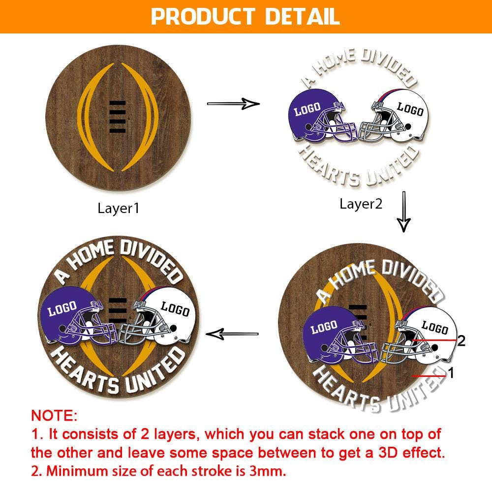 Personalized House Divided Football Door Hanger: Sports Team Sign