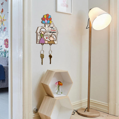 Personalized Couple Up House Keychain, Couple Key Holder, Anniversary Gift Idea, Gift for Couples, Up Movie Inspired Keychain, New Home Gift