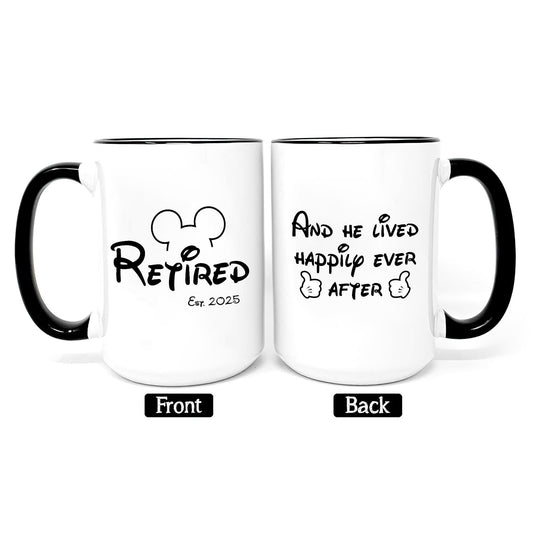 Personalized Mickey Mouse Retired Mug, Disney Retired Mug, Funny Retired Gift, Cartoon Lover Mug, Coworker Gift, Boss Retirement, 2025 Mug