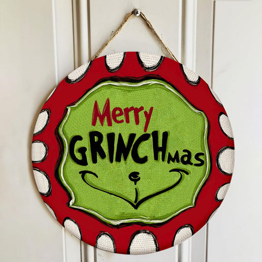 Merry Grinchmas Door Sign, Whoville Christmas Decor