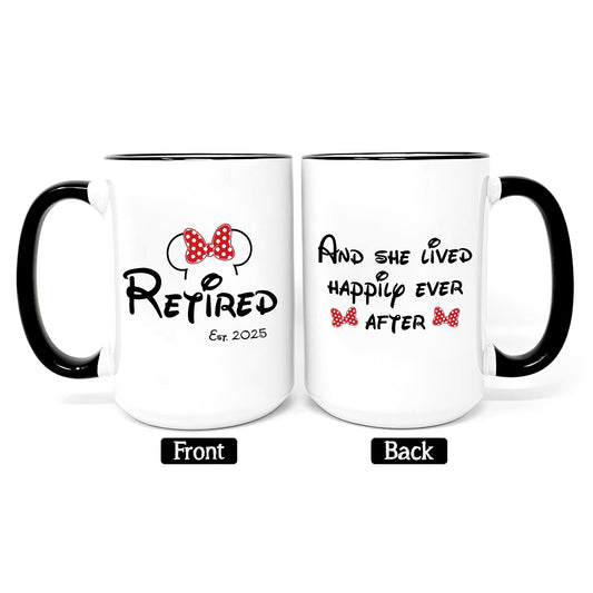 Personalized Minnie Mouse Retired Mug, Disney Retired Mug, Funny Retired Gift, Cartoon Lover Mug, Coworker Gift, Boss Retirement, 2025 Mug