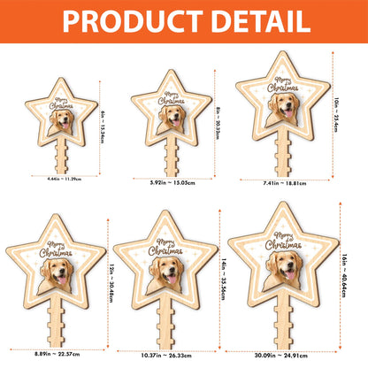 Personalized Pet's Photo Christmas Tree Topper, Custom Cat Dog Photo Tree Topper, Custom Name Tree Topper, Christmas Tree Decor Cat Dog Gift