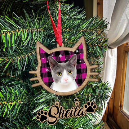 Personalized Cat Photo Christmas Ornament: Custom Pet Keepsake Gift